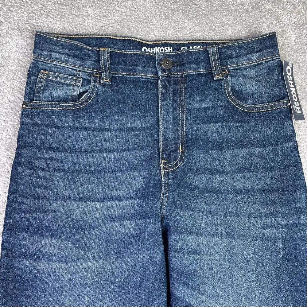 Oshkosh Jeans Boy’s 14 Blue Classic Straight Dark Wash Adjustable Waist